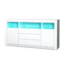 Load image into Gallery viewer, Artiss Buffet Sideboard Cabinet 3 Drawers High Gloss Storage Cupboard LED - Oceania Mart
