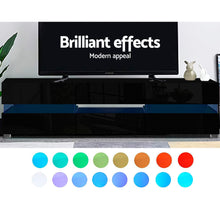 Load image into Gallery viewer, TV Cabinet Entertainment Unit Stand RGB LED Gloss Furniture 177cm Black
