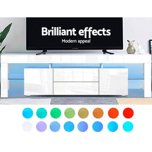 Load image into Gallery viewer, Artiss TV Cabinet Entertainment Unit Stand RGB LED Gloss Furniture 200cm White - Oceania Mart
