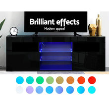 Load image into Gallery viewer, Artiss 145cm RGB LED TV Cabinet Entertainment Unit Stand Gloss Furniture Black - Oceania Mart
