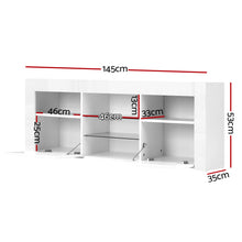 Load image into Gallery viewer, Artiss TV Cabinet Entertainment Unit Stand RGB LED Gloss Furniture 145cm White - Oceania Mart
