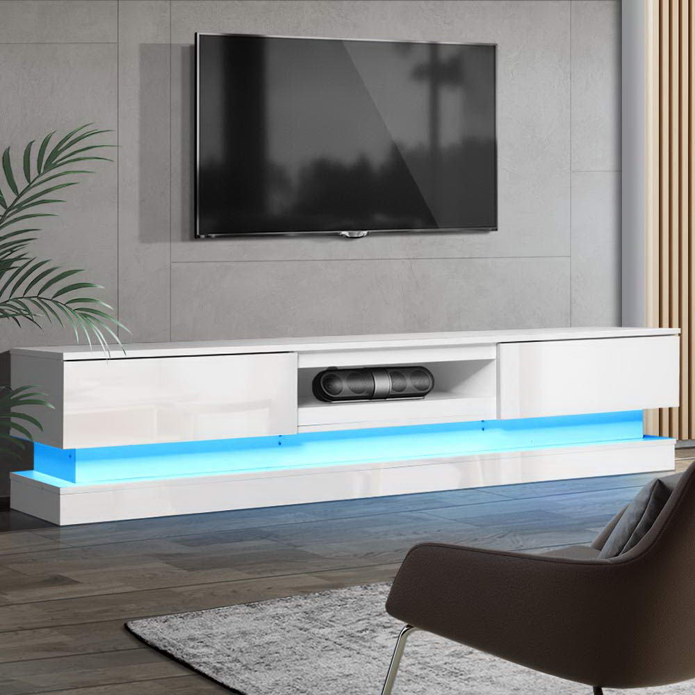 TV Cabinet Entertainment Unit Stand Storage RGB LED 180cm Display Shlef