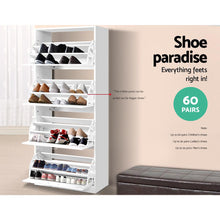 Load image into Gallery viewer, Artiss 60 Pairs Shoe Cabinet Shoes Rack Storage Organiser Shelf Cupboard Drawer - Oceania Mart
