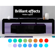 Load image into Gallery viewer, Artiss 189cm RGB LED TV Stand Cabinet Entertainment Unit Gloss Furniture Drawers Tempered Glass Shelf Black - Oceania Mart
