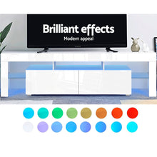 Load image into Gallery viewer, Artiss 189cm RGB LED TV Stand Cabinet Entertainment Unit Gloss Furniture Drawers Tempered Glass Shelf White - Oceania Mart
