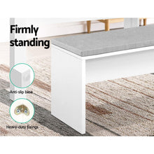 Load image into Gallery viewer, Artiss Dining Bench Upholstery Seat Stool Chair Cushion Furniture White 90cm - Oceania Mart
