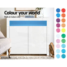 Load image into Gallery viewer, Artiss Buffet Sideboard Cabinet LED High Gloss Storage Cupboard 2 Doors White

