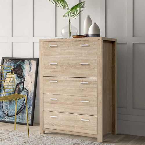 Artiss 5 Chest of Drawers Tallboy Dresser Table Bedroom Storage Cabinet - Oceania Mart