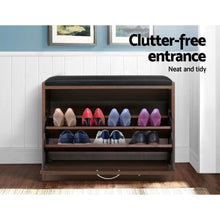 Load image into Gallery viewer, Shoe Cabinet Bench Shoes Storage Rack Organiser Drawer Walnut
