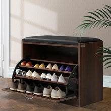 Load image into Gallery viewer, Shoe Cabinet Bench Shoes Storage Rack Organiser Drawer Walnut
