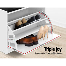Load image into Gallery viewer, Shoe Cabinet Bench Shoes Storage Rack Organiser Drawer White 15 Pairs
