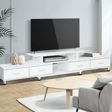 Load image into Gallery viewer, TV Cabinet Entertainment Unit Stand Wooden 160CM To 220CM Lowline Storage Drawers White
