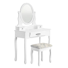Load image into Gallery viewer, Artiss Dressing Table Stool Makeup Mirror Drawer White Jewellery Cabinet
