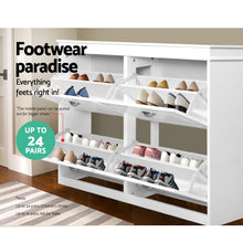 Load image into Gallery viewer, Shoe Cabinet Shoes Storage Rack Organiser White Shelf Drawer Cupboard 24 Pairs
