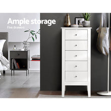 Load image into Gallery viewer, 5 Tallboy Chest of Drawers Storage Cabinet Bedside Table Dresser White
