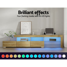Load image into Gallery viewer, TV Cabinet Entertainment Unit Stand RGB LED Gloss Furniture 215cm Wood

