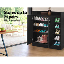 Load image into Gallery viewer, Artiss 2 Doors Shoe Cabinet Storage Cupboard - Black - Oceania Mart
