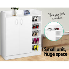 Load image into Gallery viewer, 2 Doors Shoe Cabinet Storage Cupboard - White
