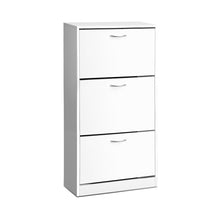 Load image into Gallery viewer, Artiss 3 Tier Shoe Cabinet - White - Oceania Mart
