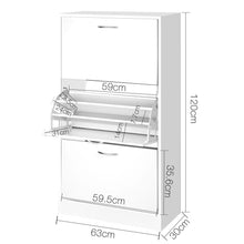 Load image into Gallery viewer, Artiss 3 Tier Shoe Cabinet - White - Oceania Mart
