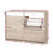 Load image into Gallery viewer, 2 Tier Shoe Cabinet - Wood
