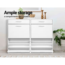 Load image into Gallery viewer, Shoe Cabinet Rack Organisers Storage Shelf Drawer Cupboard White
