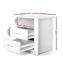 Load image into Gallery viewer, Bedside Tables Drawers Storage Cabinet Drawers Side Table White

