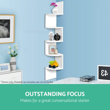 Load image into Gallery viewer, Artiss 5 Tier Corner Wall Shelf - White - Oceania Mart
