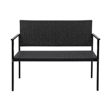 Load image into Gallery viewer, Gardeon Outdoor Garden Bench Seat Rattan Chair Steel Patio Furniture Park Grey
