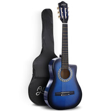 Load image into Gallery viewer, Alpha 34&quot; Inch Guitar Classical Acoustic Cutaway Wooden Ideal Kids Gift Children 1/2 Size Blue - Oceania Mart
