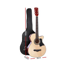 Load image into Gallery viewer, ALPHA 38 Inch Wooden Acoustic Guitar with Accessories set Natural Wood - Oceania Mart
