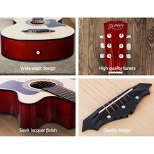 Load image into Gallery viewer, ALPHA 38 Inch Wooden Acoustic Guitar with Accessories set Natural Wood - Oceania Mart
