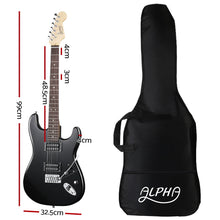 Load image into Gallery viewer, Alpha Electric Guitar Music String Instrument Rock Black Carry Bag Steel String - Oceania Mart
