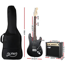 Load image into Gallery viewer, Alpha Electric Guitar And AMP Music String Instrument Rock Black Carry Bag Steel String - Oceania Mart

