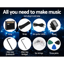Load image into Gallery viewer, Alpha Electric Guitar And AMP Music String Instrument Rock Black Carry Bag Steel String - Oceania Mart
