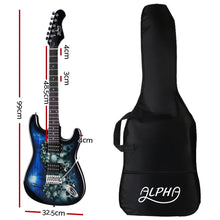 Load image into Gallery viewer, Alpha Electric Guitar Music String Instrument Rock Blue Carry Bag Steel String - Oceania Mart
