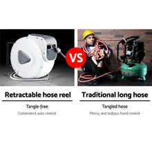 Load image into Gallery viewer, Air Hose Reel 10m Retractable Rewind Swivel Wall Mount Compressor Garage
