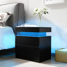 Load image into Gallery viewer, Bedside Tables Drawers RGB LED Side Table High Gloss Nightstand Cabinet
