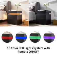 Load image into Gallery viewer, Bedside Tables Drawers RGB LED Side Table High Gloss Nightstand Cabinet
