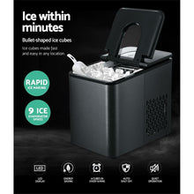 Load image into Gallery viewer, 2.2L Ice Maker 12KG Portable Ice Makers Cube Tray Bar Home Countertop Black - Oceania Mart
