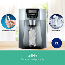 Load image into Gallery viewer, Devanti 2L Portable Ice Cuber Maker &amp; Water Dispenser - Silver
