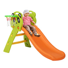 Load image into Gallery viewer, Keezi Kids Slide Basketball Hoop Activity Center Outdoor Toddler Play Set Orange
