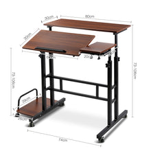 Load image into Gallery viewer, Artiss Twin Laptop Table Desk - Dark Wood
