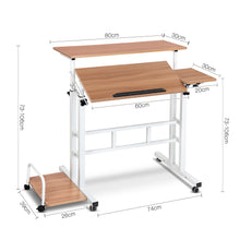 Load image into Gallery viewer, Artiss Twin Laptop Table Desk - Light Wood
