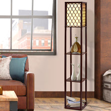 Load image into Gallery viewer, Artiss Floor Lamp LED Storage Shelf Standing Vintage Wood Light Reading Bedroom
