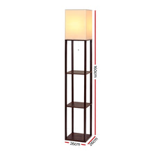 Load image into Gallery viewer, Artiss Shelf Floor Lamp Vintage Wood Reading Light Storage Organizer Home Office
