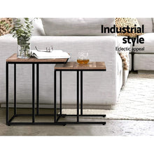 Load image into Gallery viewer, Artiss Coffee Table Nesting Side Tables Wooden Rustic Vintage Metal Frame
