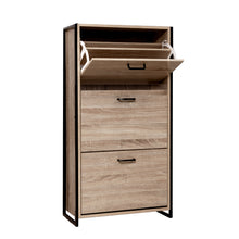 Load image into Gallery viewer, Shoe Cabinet Shoes Storage Rack Wooden Organiser Up to 24 Pairs Shelf Cupboard Metal Frame
