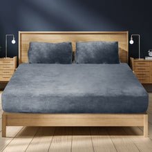 Load image into Gallery viewer, Ultra Soft Fitted Bedsheet with Pillowcase Double Size Dark Grey

