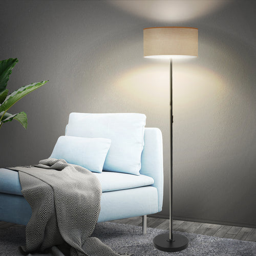 Modern LED Floor Lamp Stand Reading Light Decoration Indoor Classic Linen Fabric - Oceania Mart
